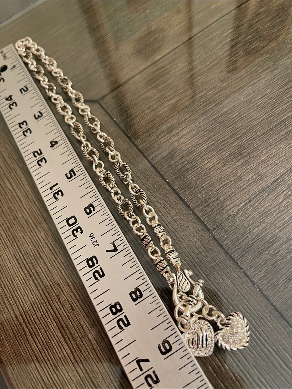 Vintage Premier Designs “Two Hearts” Silver-tone Toggle Cable Chain Necklace - Picture 5 of 14